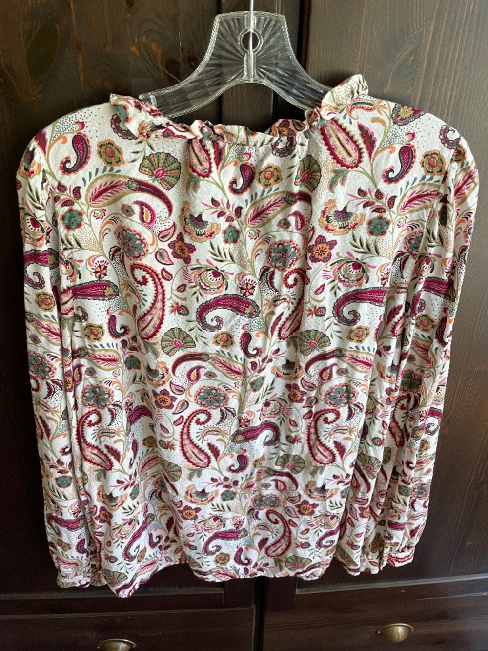 Soft, Flowing LOFT Floral Pattern Long Sleeve Blouse - Women's Large - Picture 3 of 10